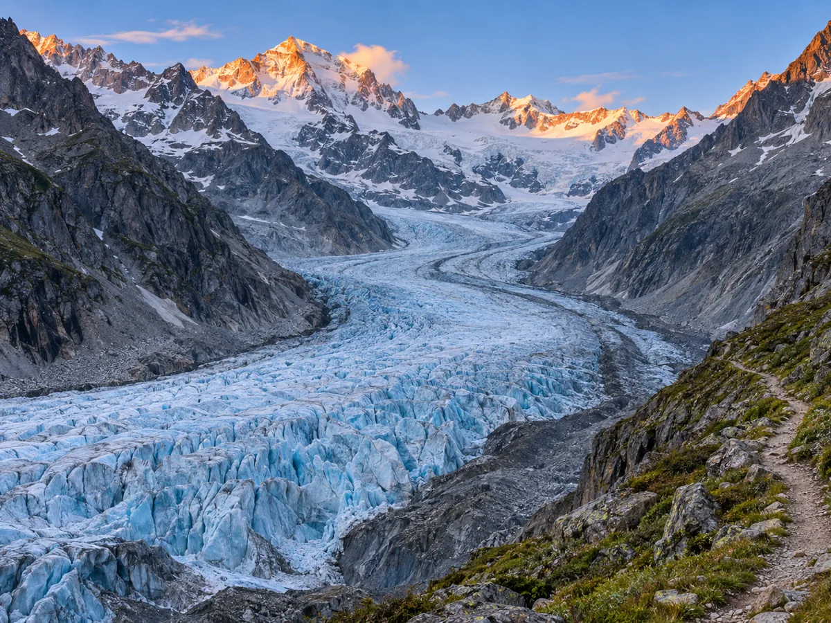 Die Pasterze, Österreichs größter Gletscher, am Fuß des Großglockners