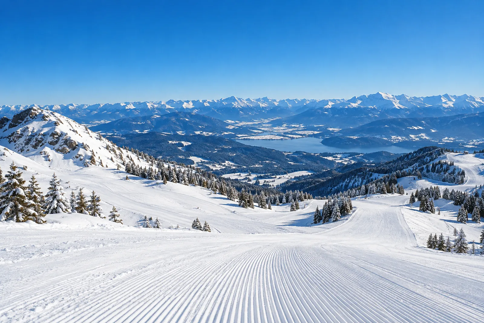 Sonniges Bergpanorama am Nassfeld in Kärnten