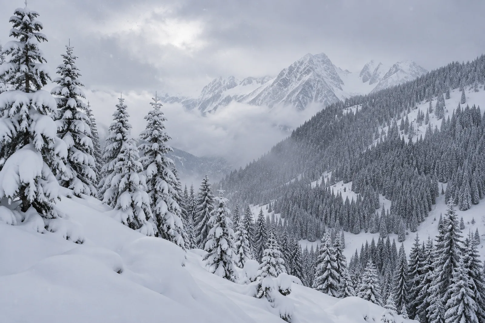 Grüne Almweide im Tal mit einer Sennerei